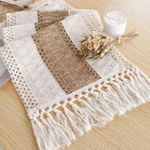 12x72 Inches Long Farmhouse Rustic Boho Table Runner